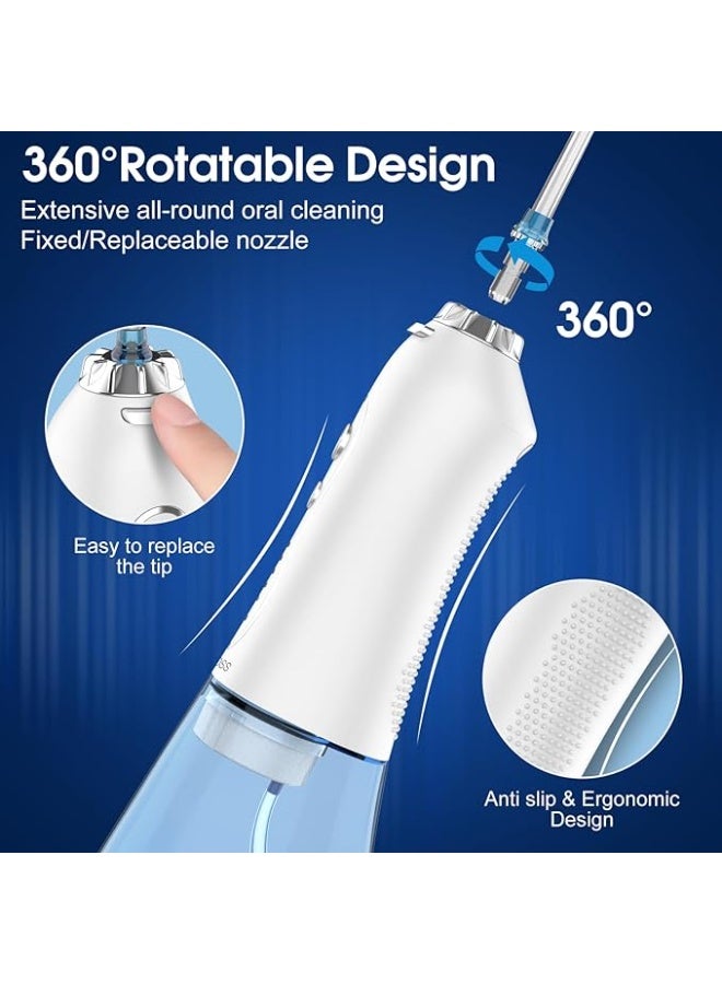 Elite Series Rechargeable Electric Water Flosser - 360° Deep Clean Oral Irrigator with 8 Professional Nozzles & Travel Bag - IPX7 Waterproof - Ultimate Dental Hygiene System - Image 3